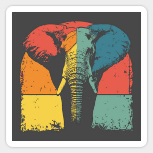 Colorful Elephant Pop Art Shirt for Kids Sticker