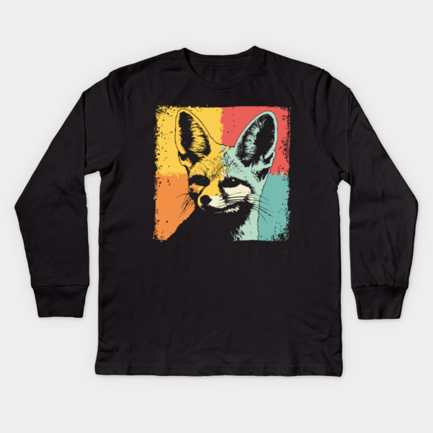 Cute Fennec Fox Pop Art | Adorable Desert Animal Kids Long Sleeve T-Shirt by TuncGK