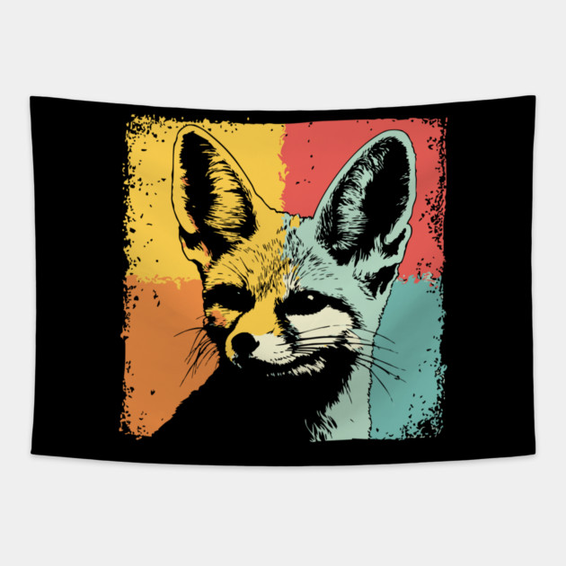 Cute Fennec Fox Pop Art | Adorable Desert Animal Tapestry by TuncGK