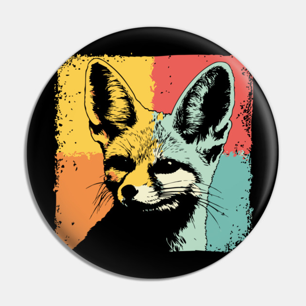 Cute Fennec Fox Pop Art | Adorable Desert Animal Pin by TuncGK