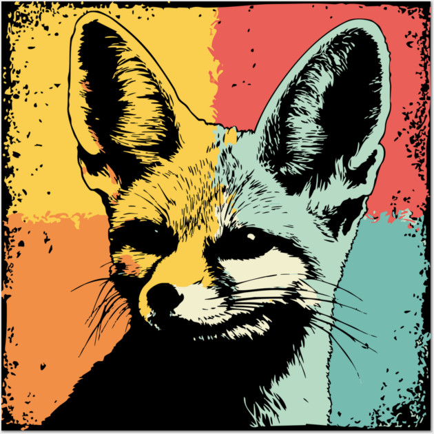 Cute Fennec Fox Pop Art | Adorable Desert Animal Wall Art by TuncGK