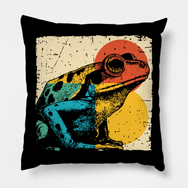 Red-Eyed Tree Frog Retro Pop Art | Rainforest Animal Pillow by TuncGK