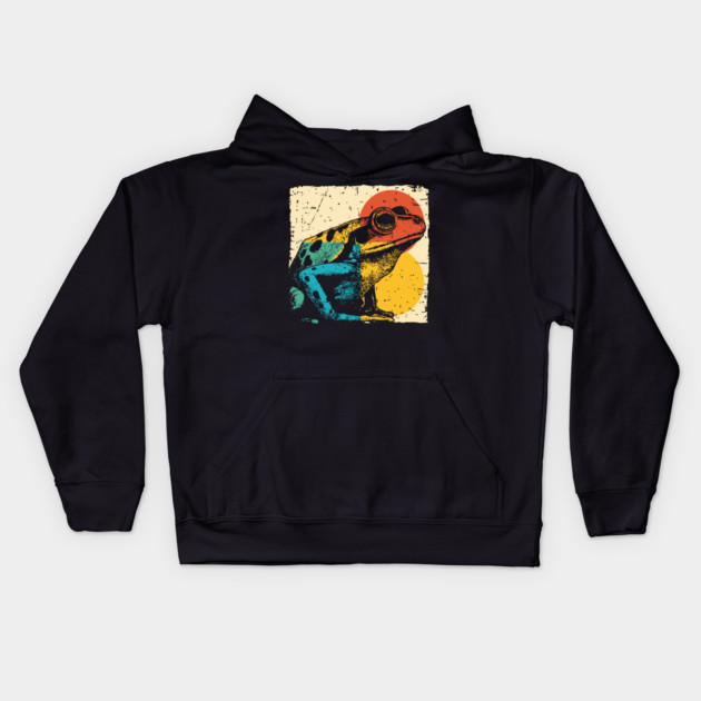 Red-Eyed Tree Frog Retro Pop Art | Rainforest Animal Kids Hoodie by TuncGK