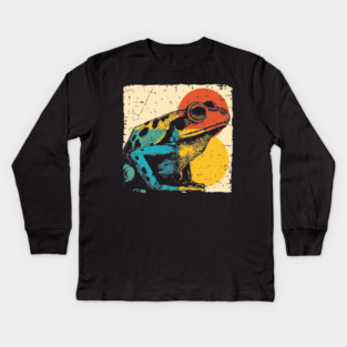 Red-Eyed Tree Frog Retro Pop Art | Rainforest Animal Kids Long Sleeve T-Shirt