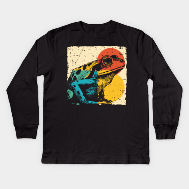 Red-Eyed Tree Frog Retro Pop Art | Rainforest Animal Kids Long Sleeve T-Shirt by TuncGK