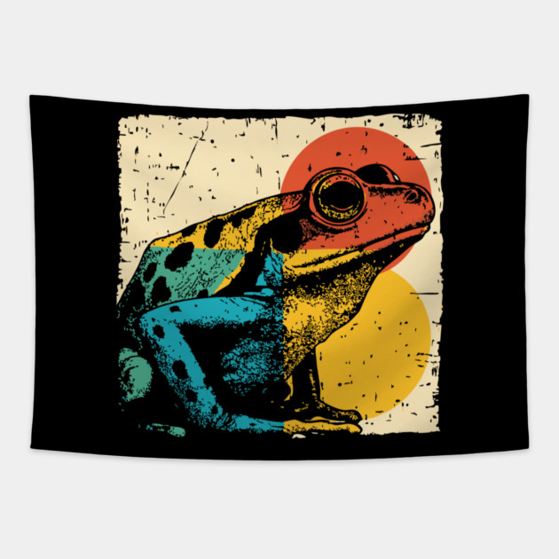 Red-Eyed Tree Frog Retro Pop Art | Rainforest Animal Tapestry by TuncGK