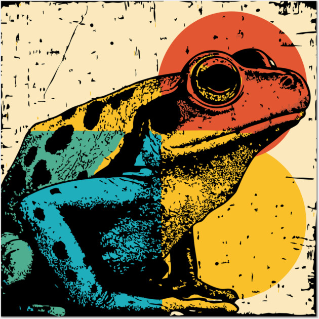 Red-Eyed Tree Frog Retro Pop Art | Rainforest Animal Wall Art by TuncGK