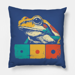 Cool Graphic Frog Pop Art for Trendy Kids Pillow