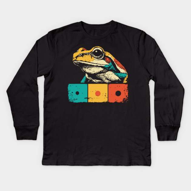 Cool Graphic Frog Pop Art for Trendy Kids Kids Long Sleeve T-Shirt by TuncGK