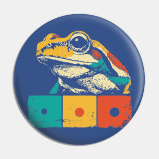 Cool Graphic Frog Pop Art for Trendy Kids Pin