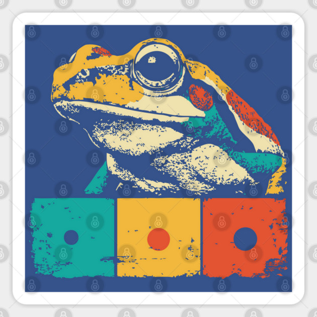 Cool Graphic Frog Pop Art for Trendy Kids Sticker by TuncGK