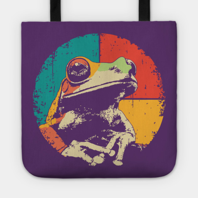 Funny Frog Face Pop Art | Cute Kids Character Tote by TuncGK