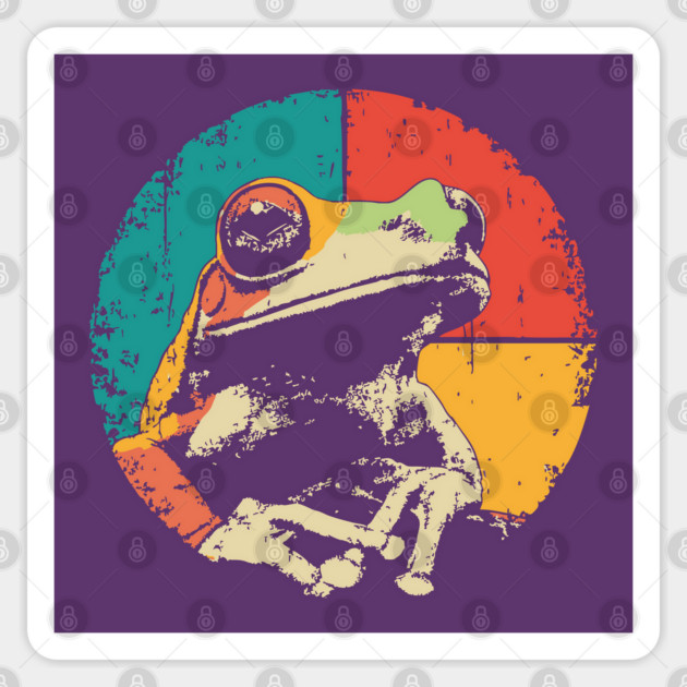 Funny Frog Face Pop Art | Cute Kids Character Sticker by TuncGK