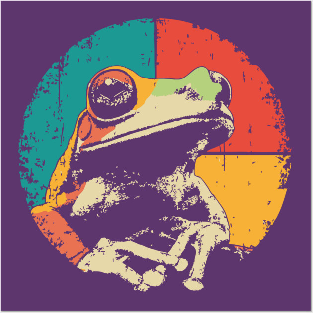 Funny Frog Face Pop Art | Cute Kids Character Wall Art by TuncGK