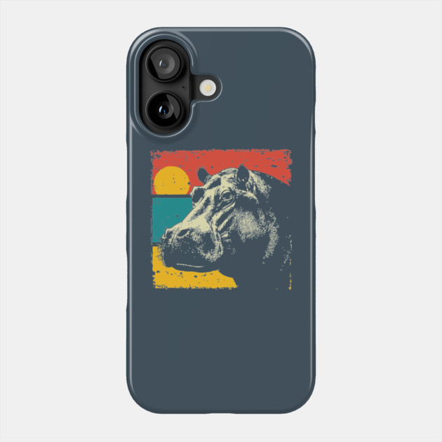 Colorful Hippo Face Pop Art for Zoo Lovers Phone Case by TuncGK