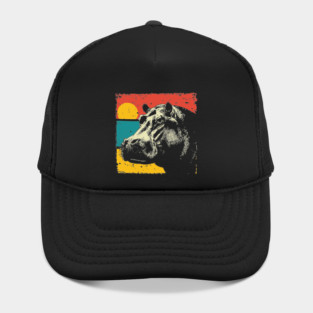 Colorful Hippo Face Pop Art for Zoo Lovers Hat