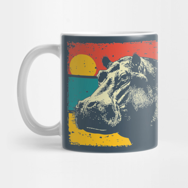 Colorful Hippo Face Pop Art for Zoo Lovers by TuncGK