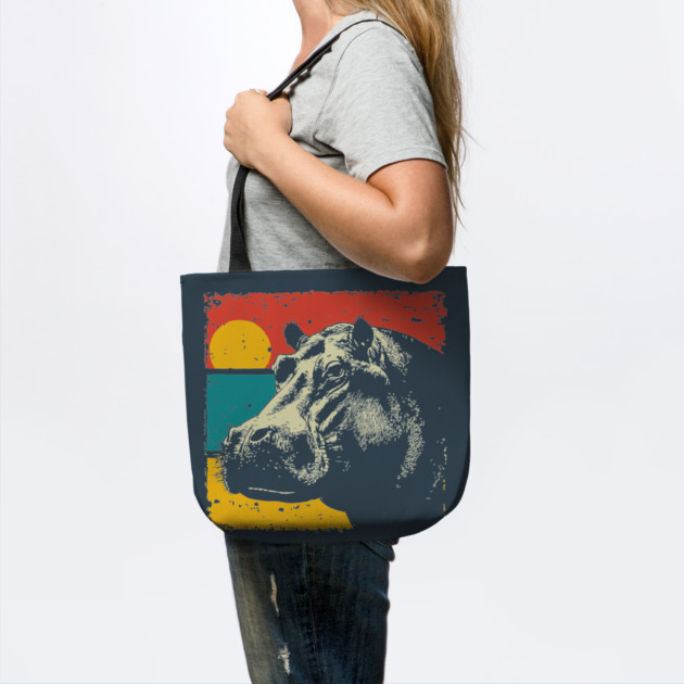 Colorful Hippo Face Pop Art for Zoo Lovers by TuncGK