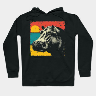 Colorful Hippo Face Pop Art for Zoo Lovers Hoodie