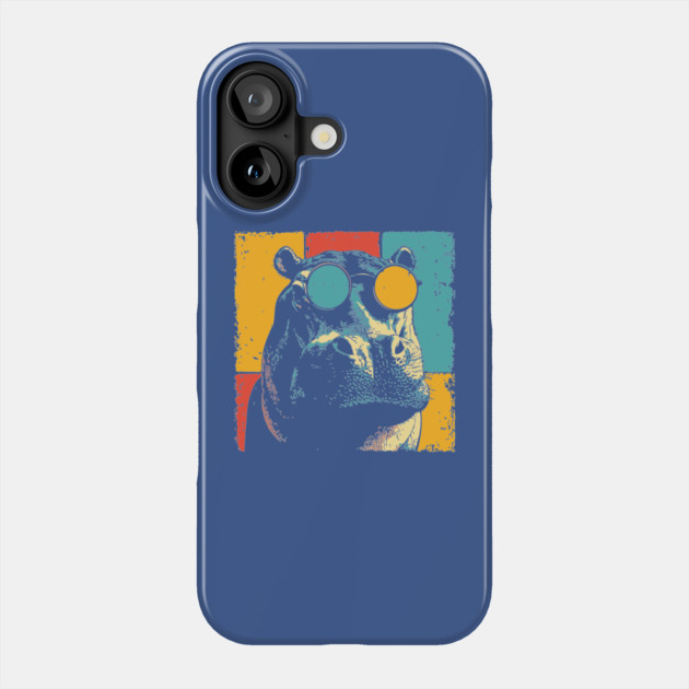 Funny Hipster Hippo with Sunglasses Pop Art Phone Case by TuncGK