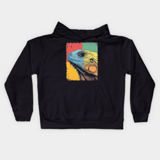 Colorful Iguana Pop Art | Cool Lizard for Kids Kids Hoodie