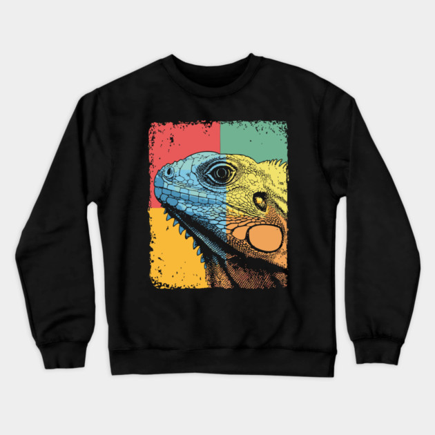 Colorful Iguana Pop Art | Cool Lizard for Kids Crewneck Sweatshirt by TuncGK