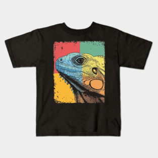 Colorful Iguana Pop Art | Cool Lizard for Kids Kids T-Shirt