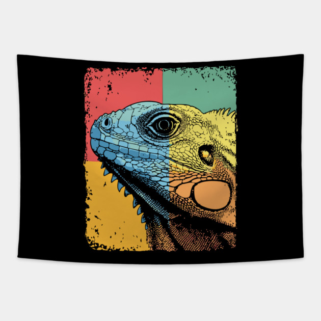 Colorful Iguana Pop Art | Cool Lizard for Kids Tapestry by TuncGK