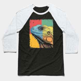 Colorful Iguana Pop Art | Cool Lizard for Kids Baseball T-Shirt
