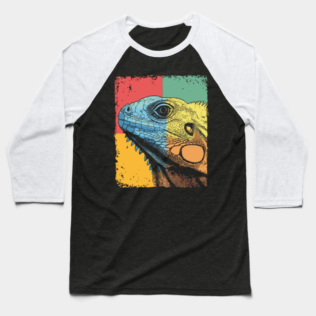Colorful Iguana Pop Art | Cool Lizard for Kids Baseball T-Shirt by TuncGK
