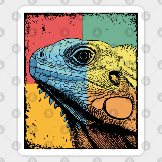 Colorful Iguana Pop Art | Cool Lizard for Kids Sticker by TuncGK