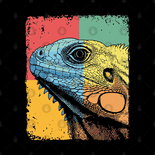 Colorful Iguana Pop Art | Cool Lizard for Kids by TuncGK