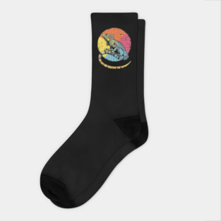 Artistic Iguana Retro Pop Art | Circle Lizard Design Socks