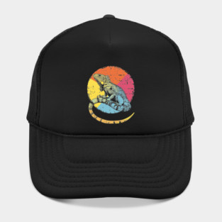 Artistic Iguana Retro Pop Art | Circle Lizard Design Hat