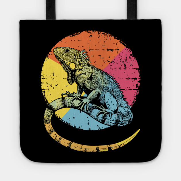 Artistic Iguana Retro Pop Art | Circle Lizard Design Tote by TuncGK