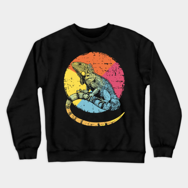 Artistic Iguana Retro Pop Art | Circle Lizard Design Crewneck Sweatshirt by TuncGK