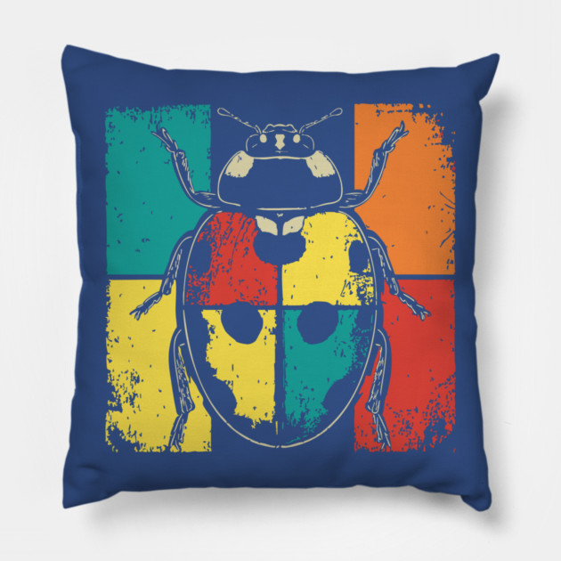 Cute Ladybug Pop Art for Toddlers and Kids Pillow by TuncGK