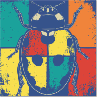 Cute Ladybug Pop Art for Toddlers and Kids Posters and Art