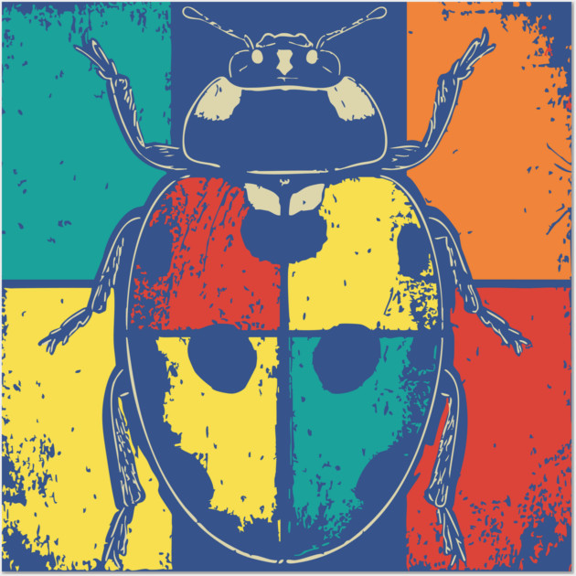 Cute Ladybug Pop Art for Toddlers and Kids Wall Art by TuncGK