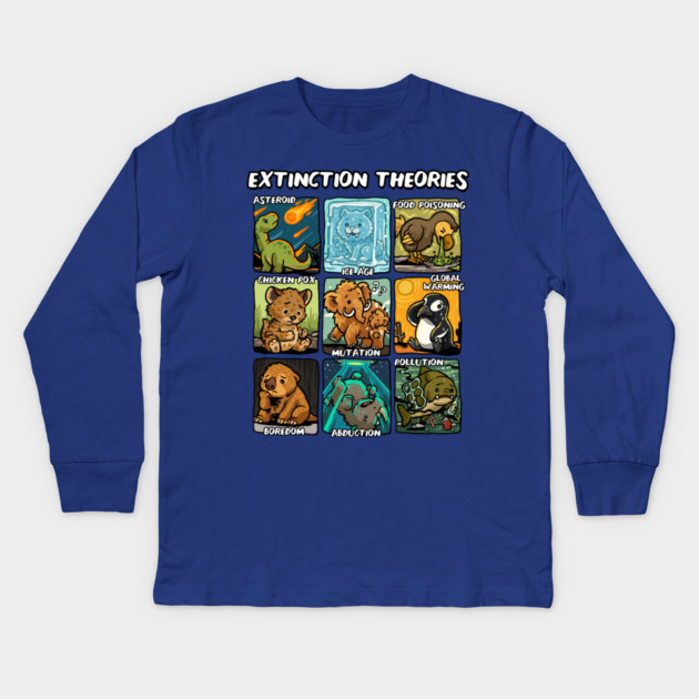 Extinction Theories Kids Long Sleeve T-Shirt by GoshWow®