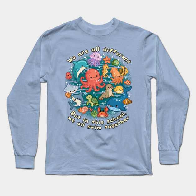 We All Swim Together Long Sleeve T-Shirt by GoshWow®