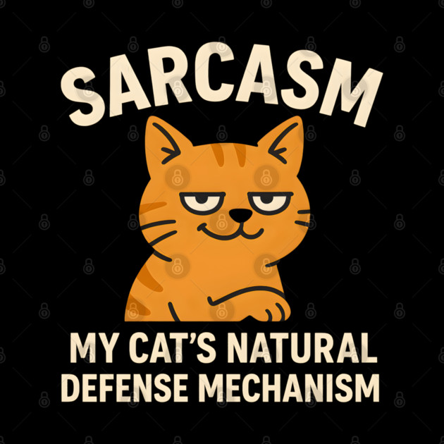 Sarcasm – My Cat’s Natural Defense Mechanism Funny Cat Graphic by MakerMind8.2