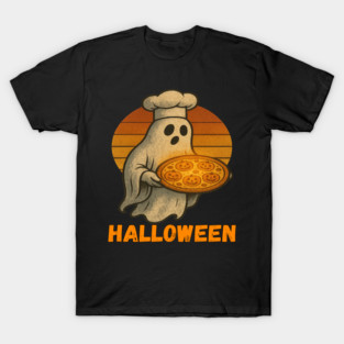 Ghost Pizza – Spooky Halloween Chef Vibes T-Shirt