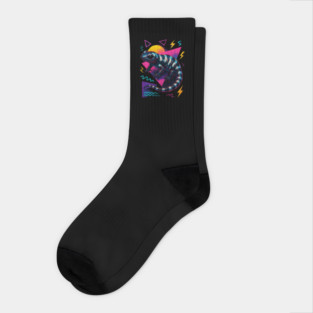 Retro Neon Marbled Salamander Socks
