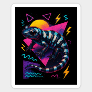 Retro Neon Marbled Salamander Magnet