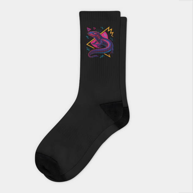 Retro Neon Amphiuma Socks by Reptiq's Store