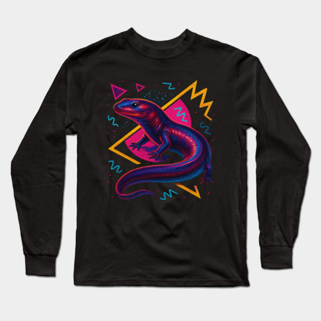 Retro Neon Amphiuma Long Sleeve T-Shirt by Reptiq's Store