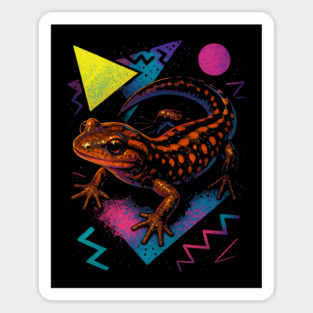 Retro Neon Dusky Salamander Magnet