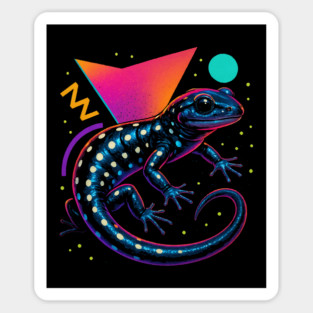 Retro Neon Slimy Salamander Magnet