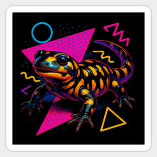 Retro Neon Tiger Salamander Magnet